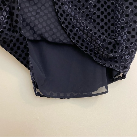 Loft | NWT Velvet Dark Navy Polka Dot Blouse - Picture 4 of 11